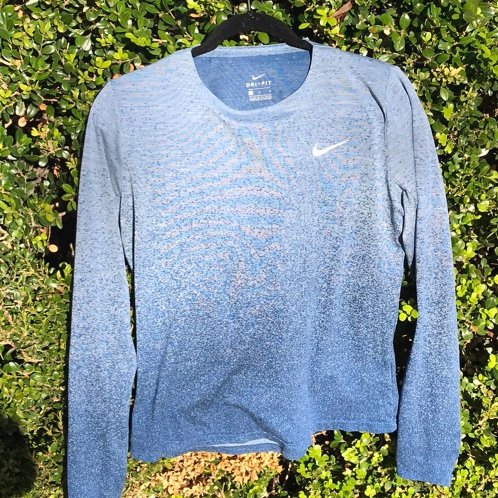 Nike long sleeve blue ombré tee